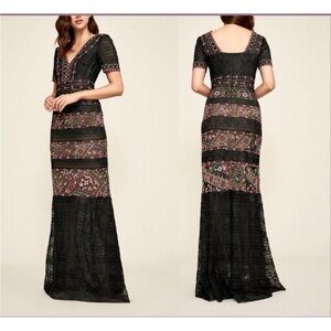 Tadashi Shoji Charlett Embroidered Short Sleeve Dress Size 2